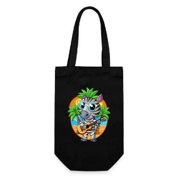 Funny Zebra Cartoon Summer Beach Lunettes de soleil guitare - Sac à bouteille - noir - Devant