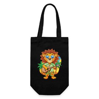 Funny Lion Cartoon Summer Beach Sunglasses Guitar - Gift Bag for Bottles - black - Front