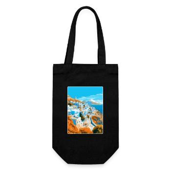 Ios Greece Vintage Travel Poster Souvenir Souvenir - Gift Bag for Bottles - black - Front