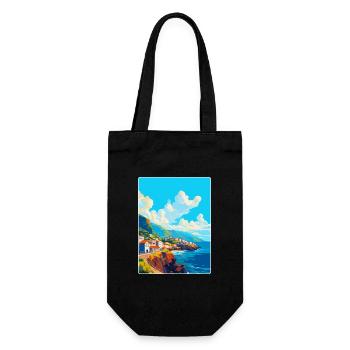 Madère Portugal Affiche de voyage vintage souvenir - Sac à bouteille - noir - Devant