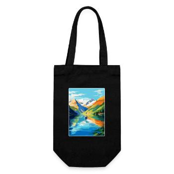 Die Fjorde Norwegen Vintage Reiseplakat Souvenir - Geschenkbeutel für Flaschen - Schwarz - Vorne