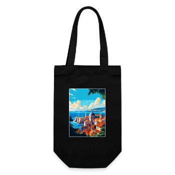 Dubrovnik Kroatien Vintage Reiseplakat Souvenir - Geschenkbeutel für Flaschen - Schwarz - Vorne