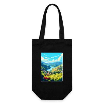 Douro-Tal Portugal Vintage Reiseposter WPA - Geschenkbeutel für Flaschen - Schwarz - Vorne