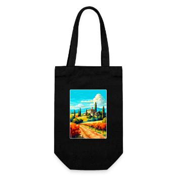 Toskana Italien Vintage Reiseplakat WPA Souvenir - Geschenkbeutel für Flaschen - Schwarz - Vorne
