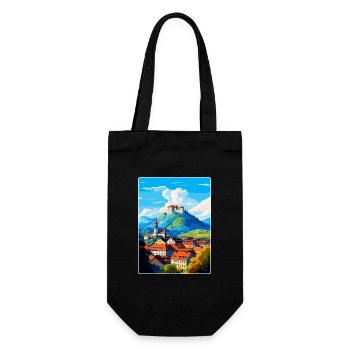 Ljubljana Slovénie Affiche de voyage vintage souvenir - Sac à bouteille - noir - Devant