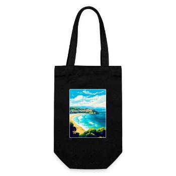San Sebastian Espagne Affiche de voyage vintage souvenir - Sac à bouteille - noir - Devant
