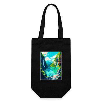 Nationalpark Plitvicer Seen Kroatien Reiseplakat - Geschenkbeutel für Flaschen - Schwarz - Vorne