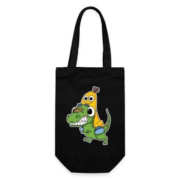 Mauvais dinosaure et jolie banane - Sac à bouteille - noir - Devant