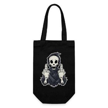 Grim Reaper montre les deux doigts du milieu - Sac à bouteille - noir - Devant