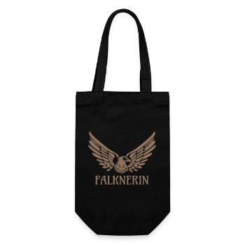 Falknerin Adler Falke Falknerei Geschenk - Geschenkbeutel für Flaschen - Schwarz - Vorne
