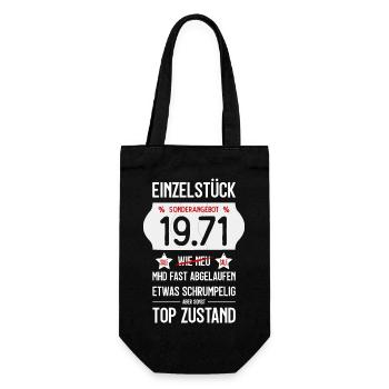 55. GEBURTSTAG 1971 EINZELSTÜCK PREISSCHILD - Geschenkbeutel für Flaschen - Schwarz - Vorne