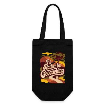 I'd Rather Be Geocaching - Gift Bag for Bottles - black - Front