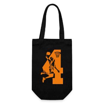 NUMMER 4 BASKETBALL 4. GEBURTSTAG - Geschenkbeutel für Flaschen - Schwarz - Vorne