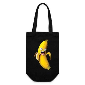 Expressive banana figure with a face - Gift Bag for Bottles - black - Front