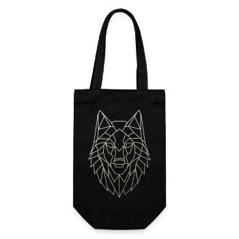 Tête de loup géométrique - Sac à bouteille - noir - Devant