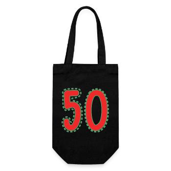50. 50 YEARS. 50th ANNIVERSARY. 50 YEARS ANNIVERSARY. - Gift Bag for Bottles - black - Front