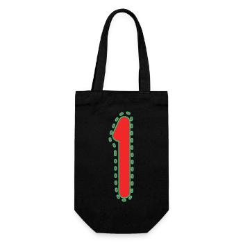 1. 1 Jahr. 1. JAHRESTAG. 1-JÄHRIGES JUBILÄUM - Geschenkbeutel für Flaschen - Schwarz - Vorne