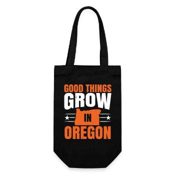 Gute Dinge wachsen in Oregon USA Amerika Oregonian - Geschenkbeutel für Flaschen - Schwarz - Vorne