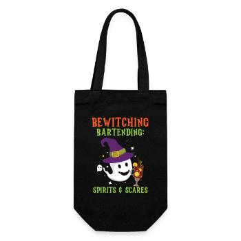 Verhexendes Bartending: Geister & Schreckgespenste - Geschenkbeutel für Flaschen - Schwarz - Vorne