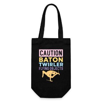 Vorsicht Baton Twirler Fliegende Objekte Baton Twi - Geschenkbeutel für Flaschen - Schwarz - Vorne