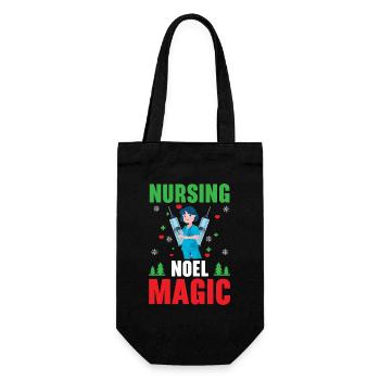 Krankenpflege Noel Magic Medizinische Krankenschwe - Geschenkbeutel für Flaschen - Schwarz - Vorne