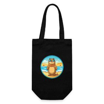 Gopher Aquarell Cartoon Kawaii Clipart Tier - Geschenkbeutel für Flaschen - Schwarz - Vorne