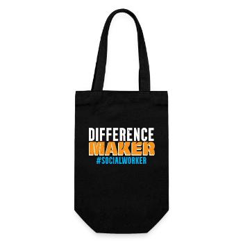 Difference Maker Sozialarbeiter Job Soziale Wohlfa - Geschenkbeutel für Flaschen - Schwarz - Vorne