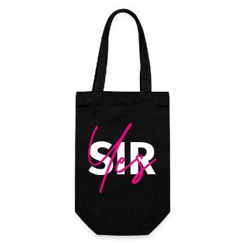 Yes, Sir! Weiß mit Pink - Geschenkbeutel für Flaschen - Schwarz - Vorne
