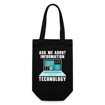 Ask Me About Information Technology Tech Support - Geschenkbeutel für Flaschen - Schwarz - Vorne