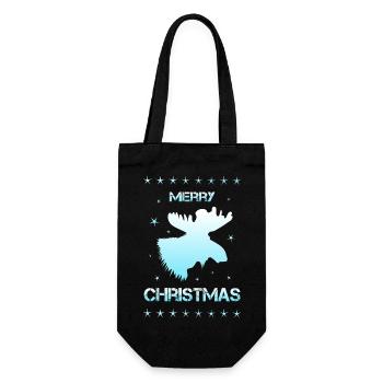 Merry Christmas moose - Geschenkbeutel für Flaschen - Schwarz - Vorne