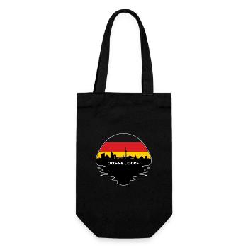 Düsseldorf Deutschland Flagge Skyline Silhouette Reisen - Geschenkbeutel für Flaschen - Schwarz - Vorne