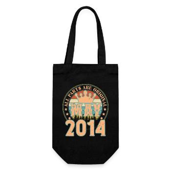 Mai 2014. Mai 2014 Geburtstagsgeschenk. Mai 2014 - Geschenkbeutel für Flaschen - Schwarz - Vorne