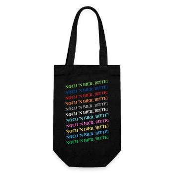 "Noch' n BIER bitte!" - Geschenkbeutel für Flaschen - Schwarz - Vorne