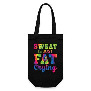 Schweiß ist nur Fett, das weint Trainer Gym Fitnes - Geschenkbeutel für Flaschen - Schwarz - Vorne