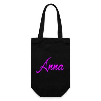 Anna Neon Schrift - Geschenkbeutel für Flaschen - Schwarz - Vorne