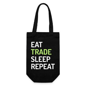 Eat Trade Sleep Repeat - Geschenkbeutel für Flaschen - Schwarz - Vorne