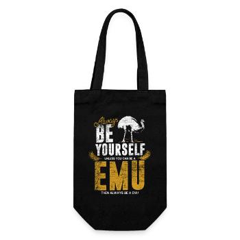 Neugieriger Emu Australien Outback - Geschenkbeutel für Flaschen - Schwarz - Vorne