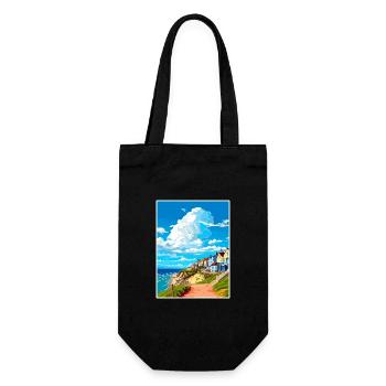 Newquay Cornwall Vintage Reiseposter Souvenir - Geschenkbeutel für Flaschen - Schwarz - Vorne