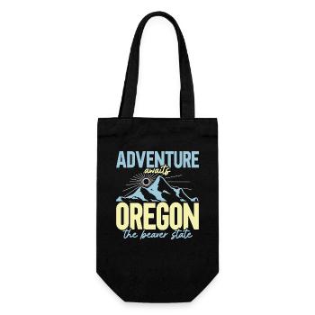 Abenteuer erwartet Oregon Der Biberstaat Oregonian - Geschenkbeutel für Flaschen - Schwarz - Vorne