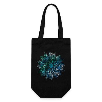 Mandala - Blau - Geschenkbeutel für Flaschen - Schwarz - Vorne