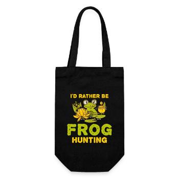 Frog Hunting Frosch - Geschenkbeutel für Flaschen - Schwarz - Vorne