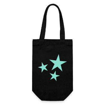 STERN. STERN. STERNE. FEST. JAHRESTAG. WEIHNACHTEN - Geschenkbeutel für Flaschen - Schwarz - Vorne