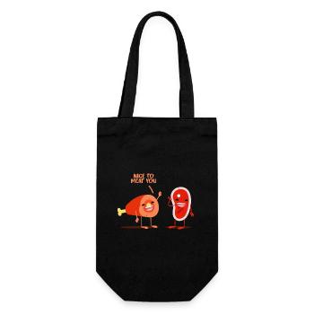 Saftiges Steak Fleischerhandwerk - Geschenkbeutel für Flaschen - Schwarz - Vorne