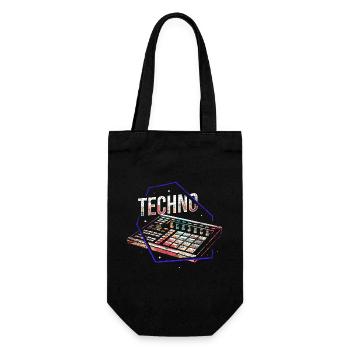 Energetischer Techno Clubnacht - Geschenkbeutel für Flaschen - Schwarz - Vorne