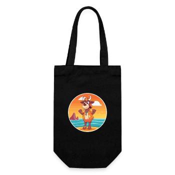 Bongo Aquarell Cartoon Kawaii Clipart Tier - Geschenkbeutel für Flaschen - Schwarz - Vorne