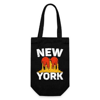 New York USA Amerika New Yorker Empire Stater - Geschenkbeutel für Flaschen - Schwarz - Vorne