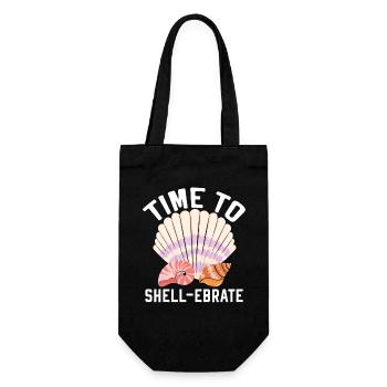 Zeit zum Muschelsammeln Muschelsammeln Beachcombin - Geschenkbeutel für Flaschen - Schwarz - Vorne