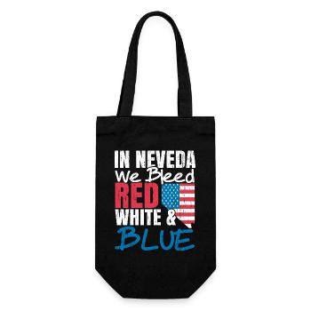 In Nevada Wir Bluten Weiß Und Blau USA Amerika - Geschenkbeutel für Flaschen - Schwarz - Vorne