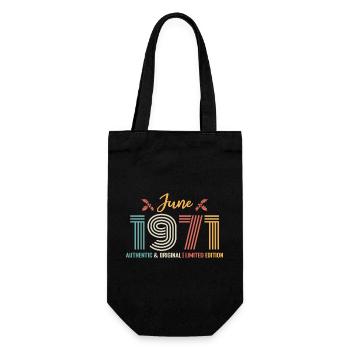 Juni 1971 Geburtstag Juni 1971 Juni - Geschenkbeutel für Flaschen - Schwarz - Vorne