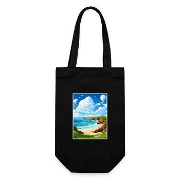 Porthcurno Cornwall Vintage Reiseposter Souvenir - Geschenkbeutel für Flaschen - Schwarz - Vorne